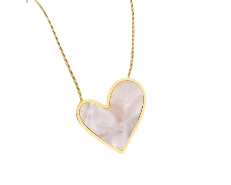 Mother of Pearl Heart Necklace