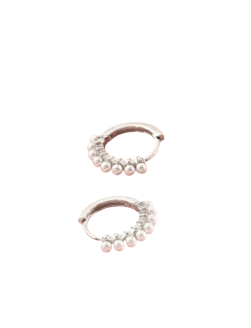 Mini Pearl Hoops